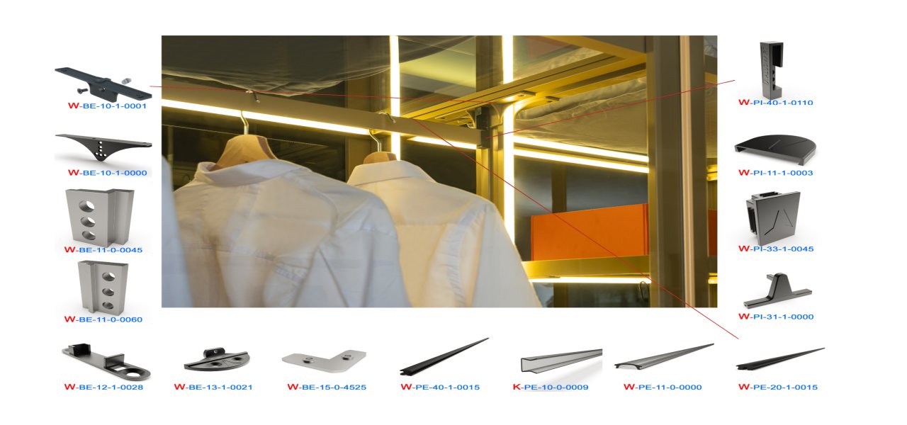 Üst Askılık & LED Çizgisi: Kullanılan Parçalar – Ürün #4