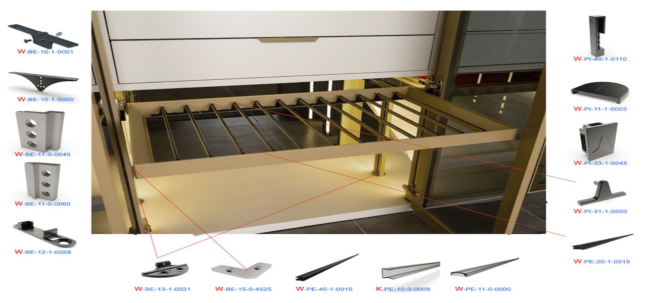 Çekmece ve Pantolonluk Modül: Kullanılan Parçalar – Ürün #3